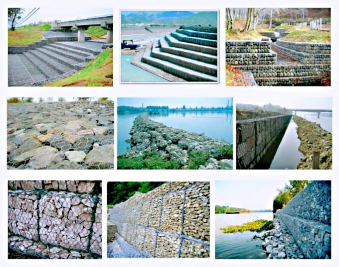 ลวดตาข่าย Kawat Gabion Double Twisted Hexagonal Slope Protection 1
